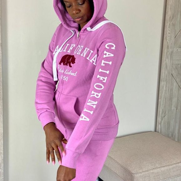 KaylaSim California Purple Zip Up Outfits for Women Sportswear TrackSuit Size L - Picture 5 of 5